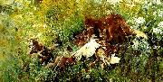 bruno liljefors ravfamilj oil on canvas
